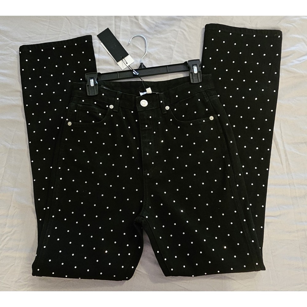 Gianni Bini Ivy Rhinestone 26 Black Starstruck Jeans Women's High Waist NWT L471
